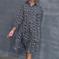 Women's New Polo Long Sleeve Printed Dress