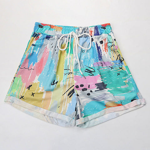 Women's new casual holiday printed shorts