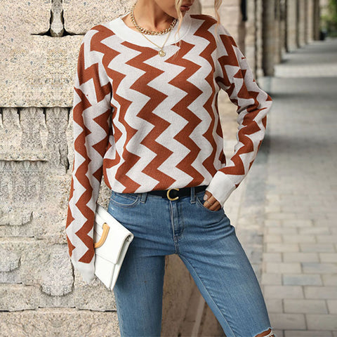 Women's new casual loose fitting long-sleeved sweater