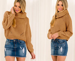 Fashion high collar short sweater short style
