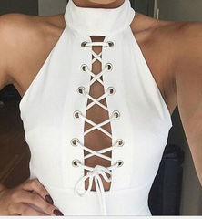 CUTE HOLLOW OUT SEXY VEST DRESS