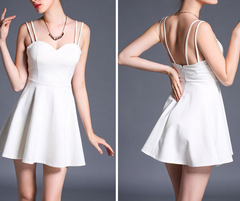 FASHION STRAPS BACKLESS DRESS