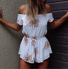 FASHION OFF SHOULDER PRINT ROMPER