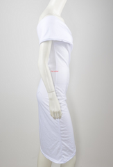 FASHION WHITE CUTE OFF SHOULDER DRESS