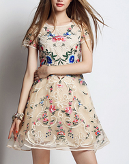 FASHION FLOWER HANDMADE DRESS