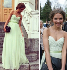 HOT GREEN STRAPLESS LONG DRESS