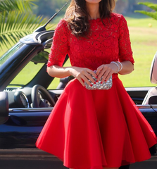 HOT RED LACE DRESS