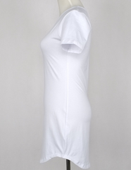 CUTE WHITE SHORT SLEEVE IRREGULAR DRESS