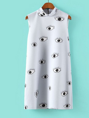 cute eyes vest dress