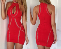 HOT RED SHOW BODY DRESS