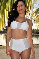 NET YARN SPLICING FISSION TWO-PIECE SWIMSUIT TIGHT SEXY SWIMSUIT
