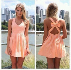 HOT BACKLESS BOW CROSS SEXY DRESS