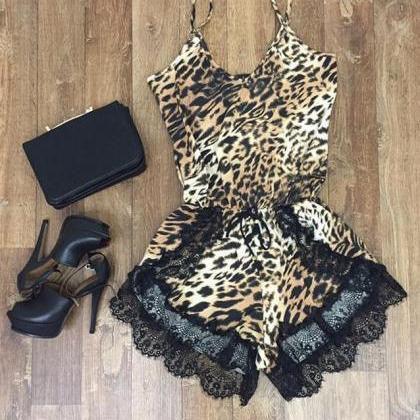 ON SALE HOT LEOPARD LACE JUMPSUIT ROMPER