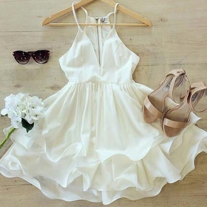 ON SALE FRESH SEXY FLOWER WHITE DRESS HIGH QUALITY