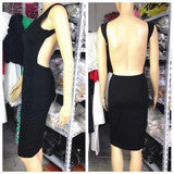 ON SALE HOT BROWN BLACK SEXY BACKLESS DRESS