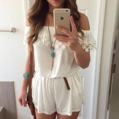 JUMPSUIT LACE SEXY ONE WORD ROMPER
