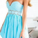 CUTE BLUE STRAPLESS DRESS