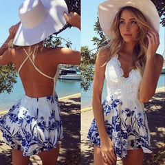 PRINTING V-NECK JUMPSUITS ROMPER