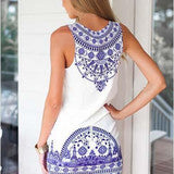 HOT BLUE WHITE TWO PIECE DRESS