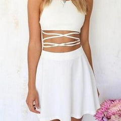 HOT HOLLOW OUT WAIST DESIGN SEXY FRESH DRESS