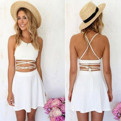 HOT HOLLOW OUT WAIST DESIGN SEXY FRESH DRESS