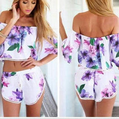 PRINTED SHORTS CUTE HOT TWO PIECES