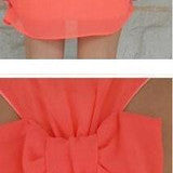 CUTE ORANGE BOW BACK DRESS