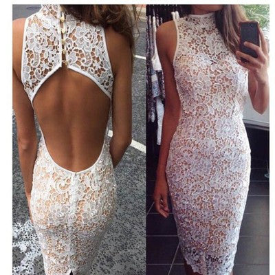 HOT BACKLESS LACE LONG DRESS