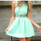 HOT GREEN LACE HOLLOW OUT DRESS