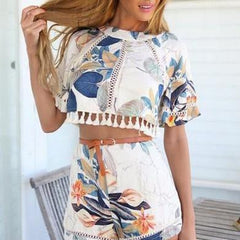 HOT FLOWER TWO PIECE ROMPER