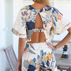 HOT FLOWER TWO PIECE ROMPER