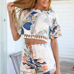 HOT FLOWER TWO PIECE ROMPER