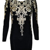 HOT THE EMBROIDERY FASHION LONG SLEEVE DRESS