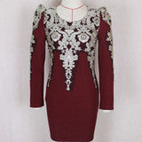 HOT THE EMBROIDERY FASHION LONG SLEEVE DRESS