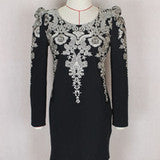 HOT THE EMBROIDERY FASHION LONG SLEEVE DRESS