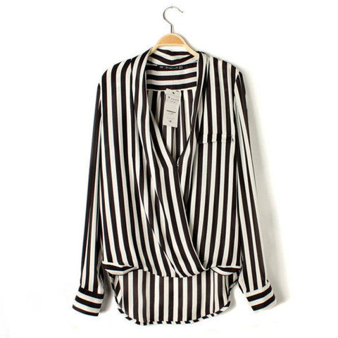 FASHION HOT IRREGULAR STRIPE SHIRT