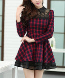 CUTE GRID NET DRESS