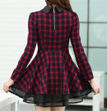 CUTE GRID NET DRESS