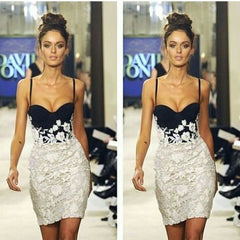 FASHION HOT SEXY LACE BLACK AND WHITE DRESS HIGH QUALITY
