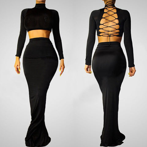 FASHION HOT LONG SEXY DESIGN DRESS TWO PIECES