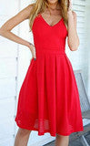 HOT RED STRAP VEST DRESS