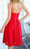 HOT RED STRAP VEST DRESS