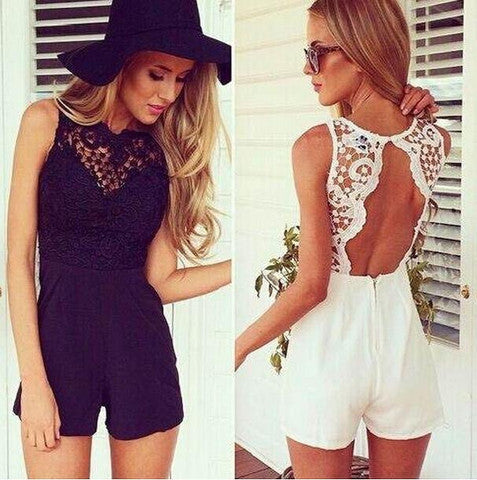 HOT BACKLESS LACE ROMPER