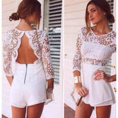 HOT BACKLESS LACE ROMPER