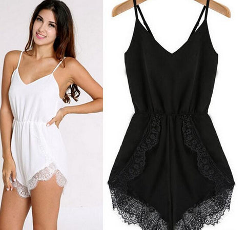 CUTE SEXY LACE CHIFFON ROMPER