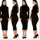 HIGH COLLAR AUTUMN WEAR LONG SLEEVE DRESS COAT