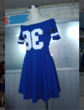 HOT BLUE LETTER ONE WORD DRESS