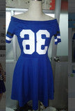 HOT BLUE LETTER ONE WORD DRESS
