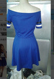 HOT BLUE LETTER ONE WORD DRESS