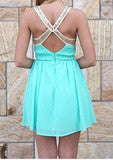 HOT CROSS SEQUINS SHINING GREEN DRESS